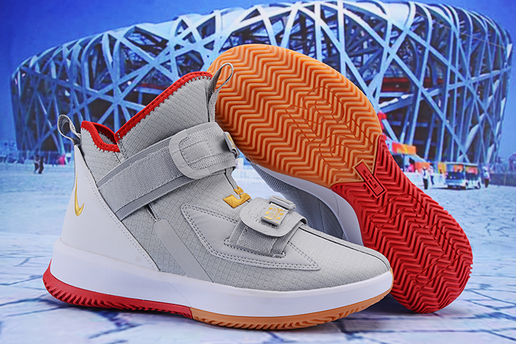 Nike LeBron Soldier 13 Grey White Yellow Red Shoes